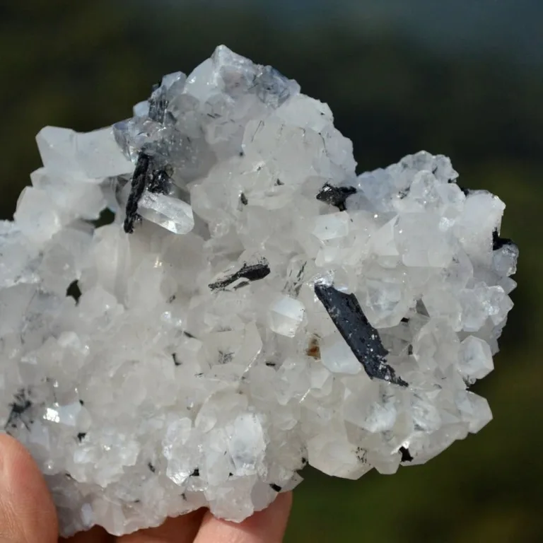 Floating Ferberite With Quartz,Fluorite Crystals - Image 7