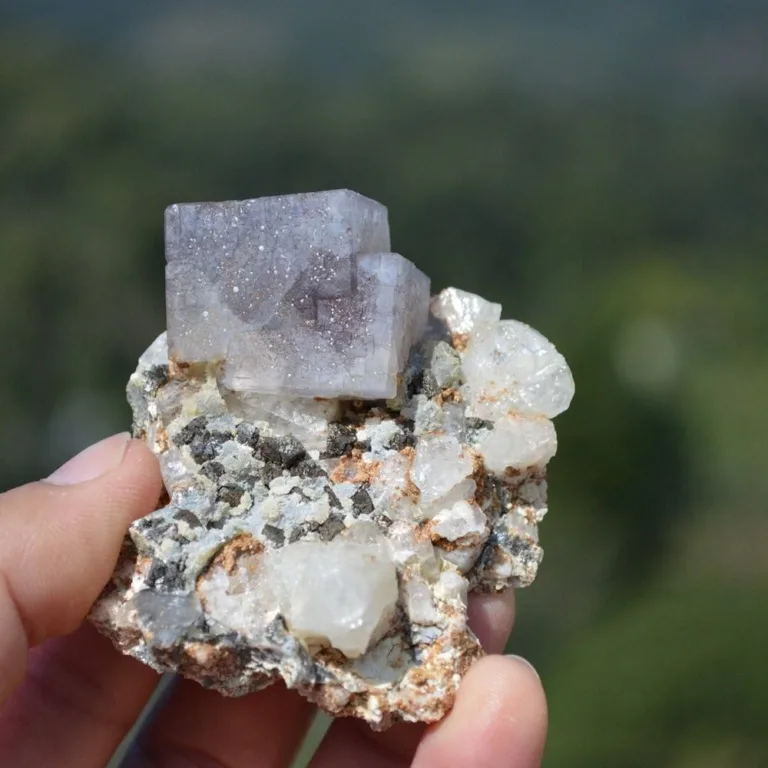 Fluorite With Topaz, Arsenopyrite, Mica Crystals - Image 2