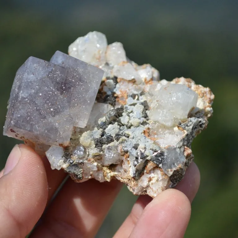 Fluorite With Topaz, Arsenopyrite, Mica Crystals - Image 5