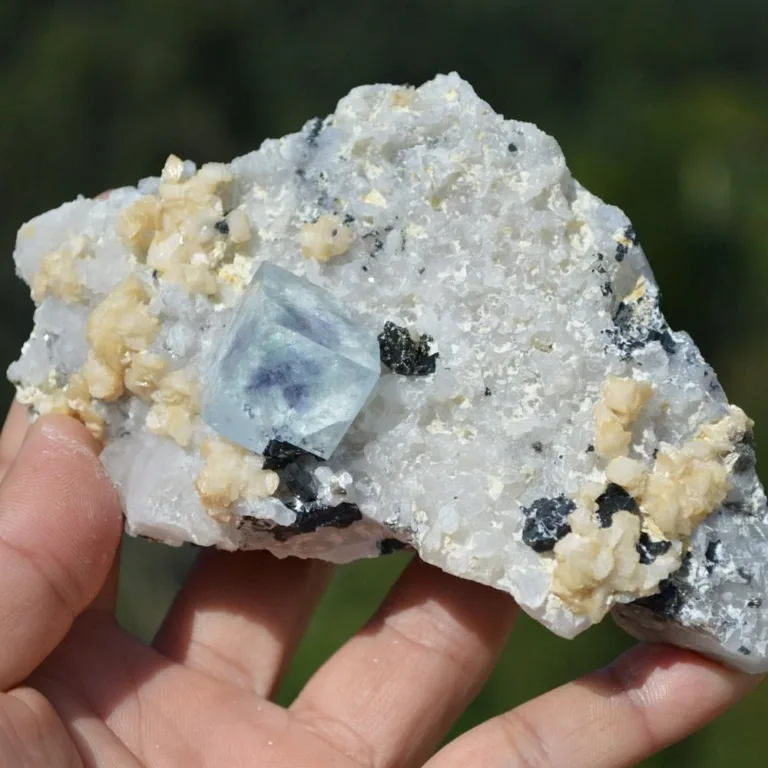 Ghost Fluorite With Dolomite, Christophite, Quartz, Arsenopyrite Crystals - Image 2