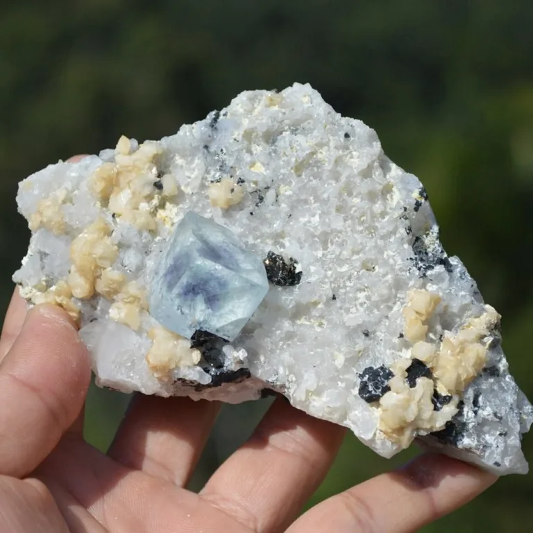 Ghost Fluorite With Dolomite, Christophite, Quartz, Arsenopyrite Crystals - Image 3