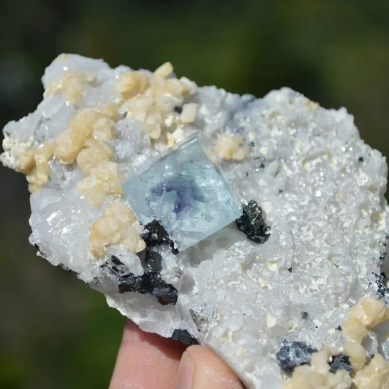 Ghost Fluorite With Dolomite, Christophite, Quartz, Arsenopyrite Crystals - Image 6