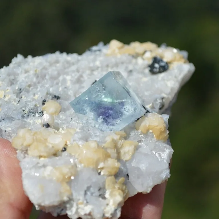 Ghost Fluorite With Dolomite, Christophite, Quartz, Arsenopyrite Crystals - Image 7