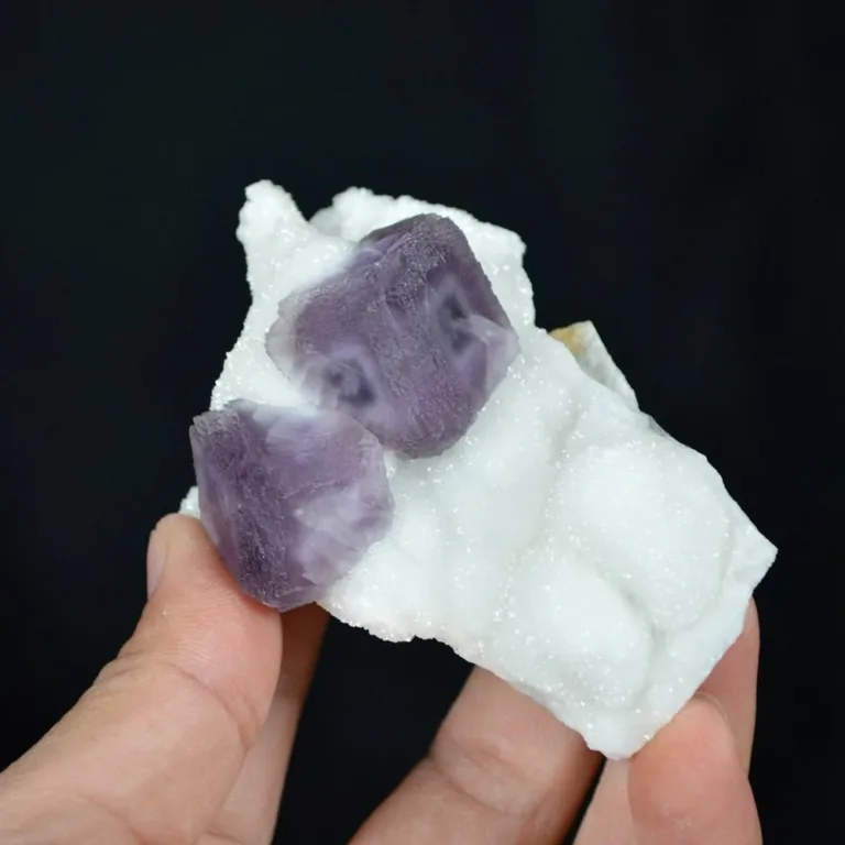 Deep Purple Cube Phantom Fluorite On Quartz Crystals - Image 2