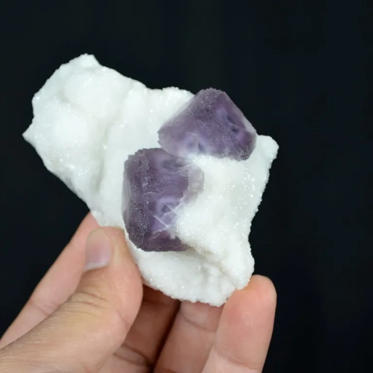 Deep Purple Cube Phantom Fluorite On Quartz Crystals - Image 3