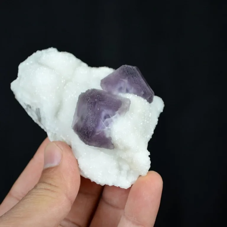 Deep Purple Cube Phantom Fluorite On Quartz Crystals - Image 4