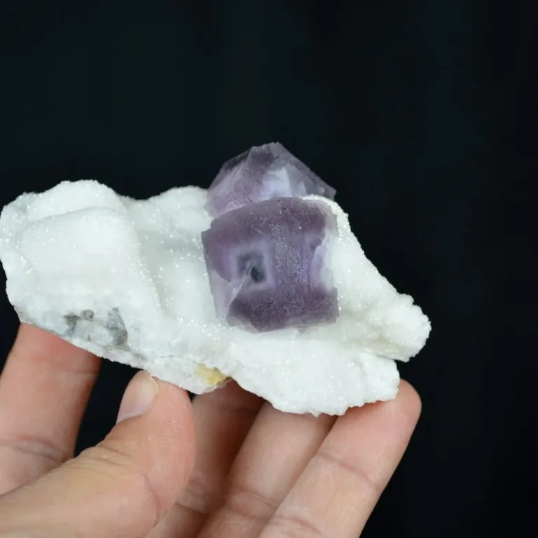Deep Purple Cube Phantom Fluorite On Quartz Crystals - Image 5