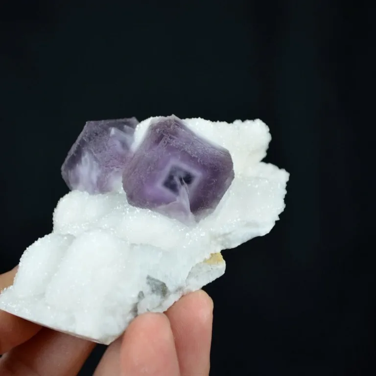 Deep Purple Cube Phantom Fluorite On Quartz Crystals - Image 6