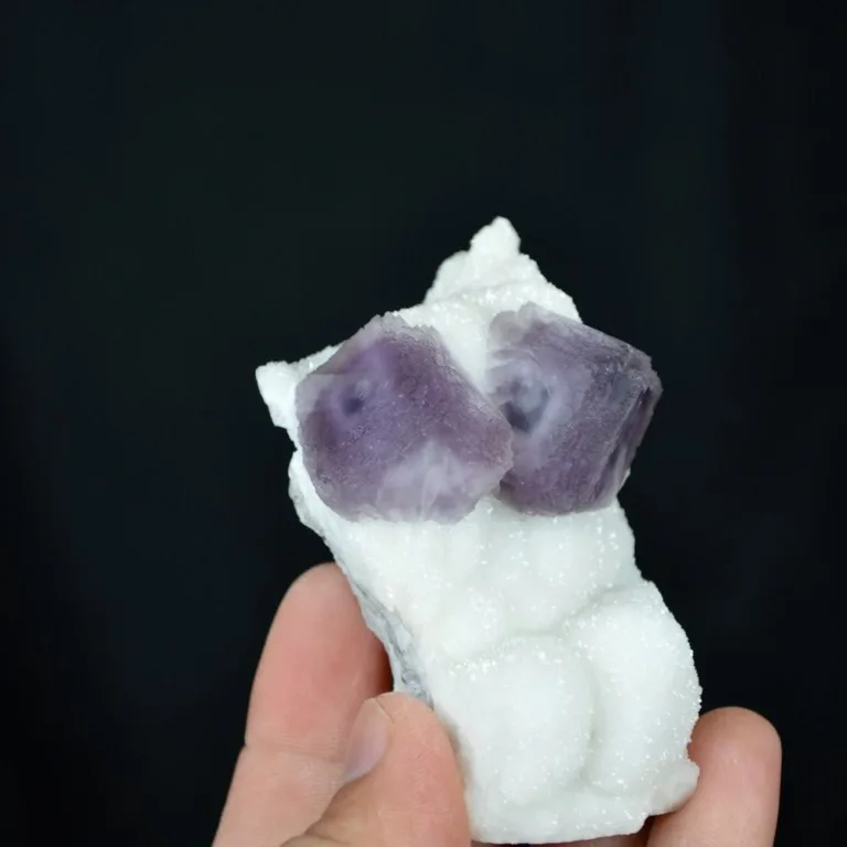 Deep Purple Cube Phantom Fluorite On Quartz Crystals - Image 8