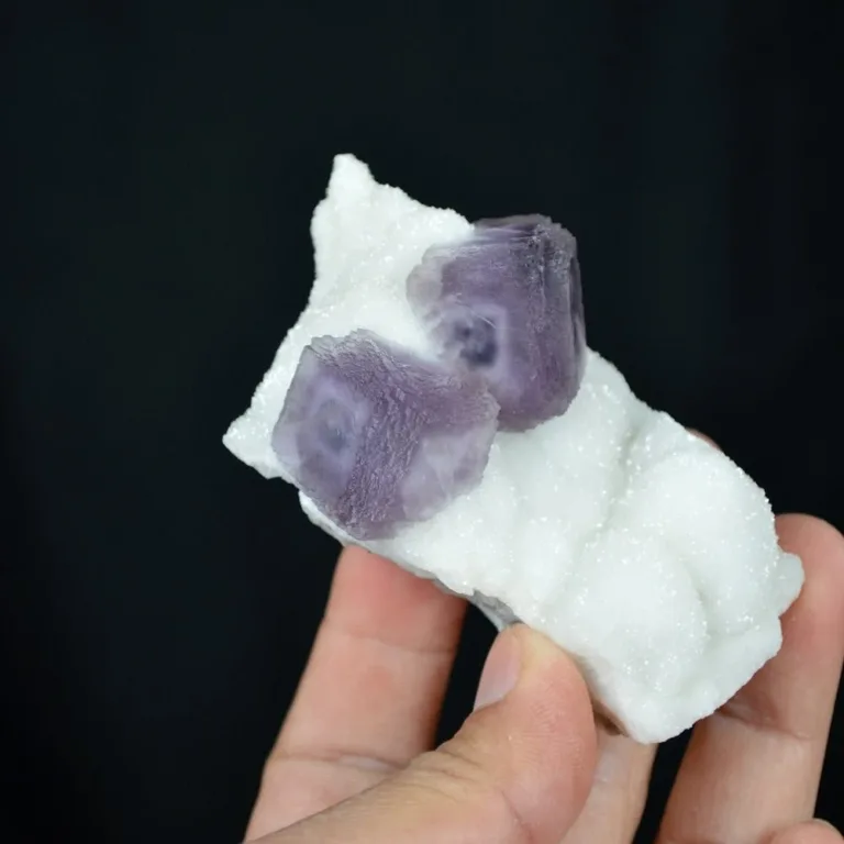 Deep Purple Cube Phantom Fluorite On Quartz Crystals - Image 9
