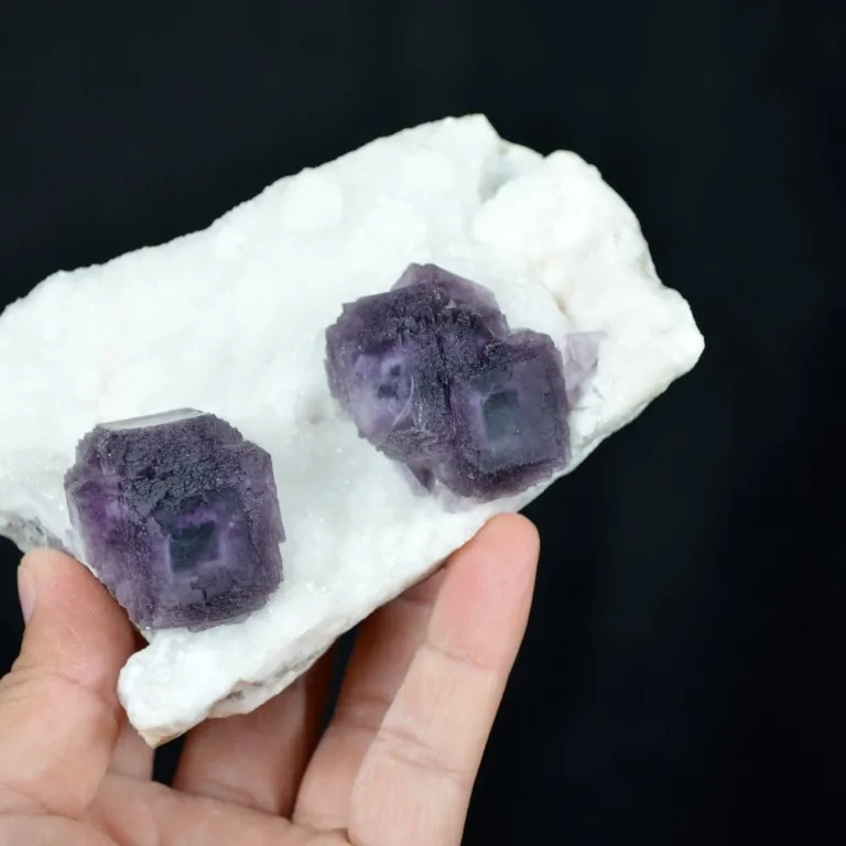 Deep Purple Cube Phantom Fluorite On Quartz Crystals - Image 6