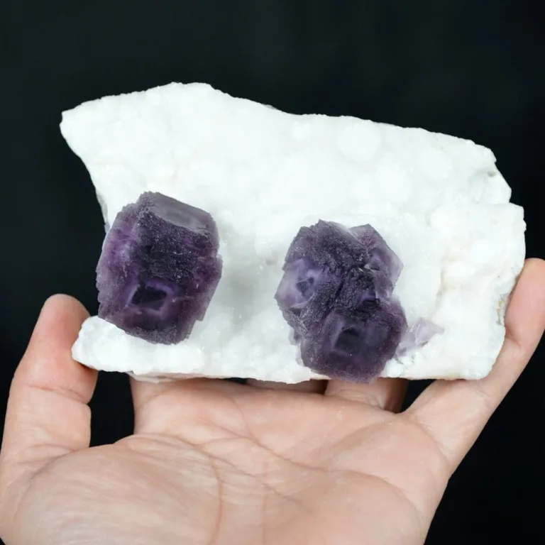 Deep Purple Cube Phantom Fluorite On Quartz Crystals - Image 7