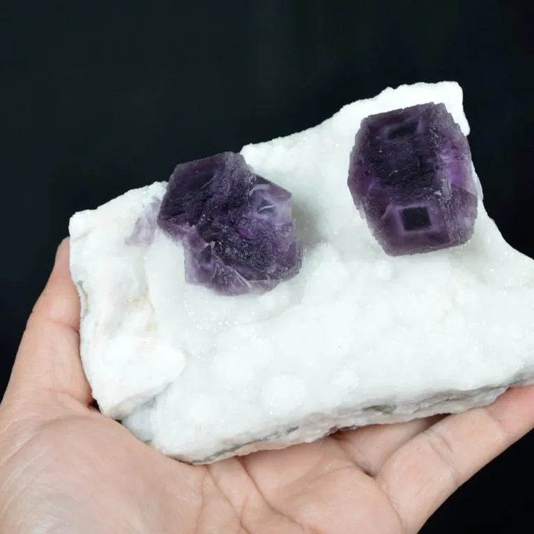 Deep Purple Cube Phantom Fluorite On Quartz Crystals - Image 8