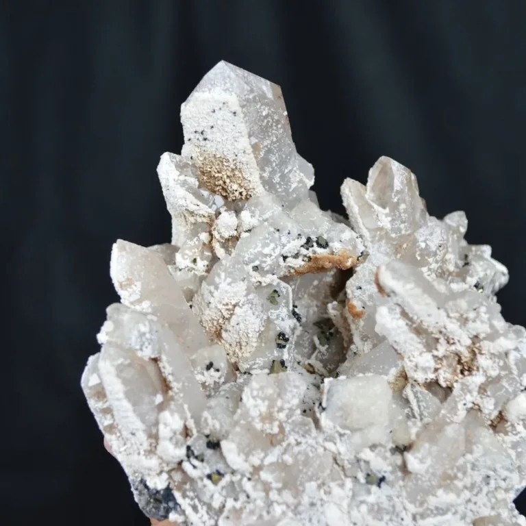 Hubeite Chalcopyrite, Witherite On Quartz Crystals - Image 6