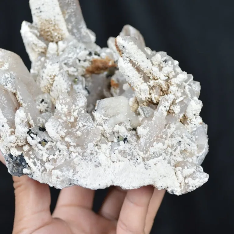 Hubeite Chalcopyrite, Witherite On Quartz Crystals - Image 7