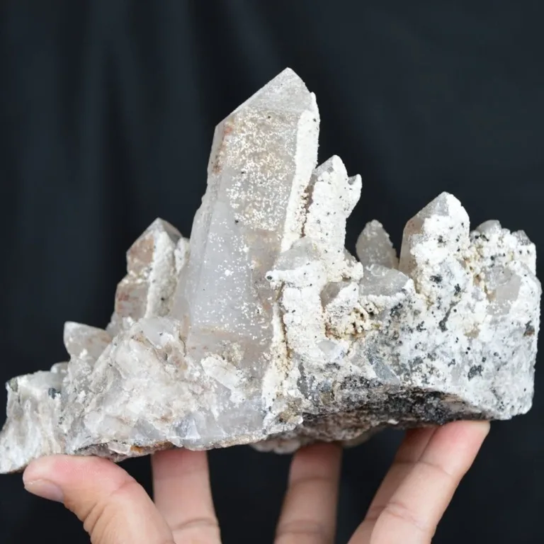 Hubeite Chalcopyrite, Witherite On Quartz Crystals - Image 8