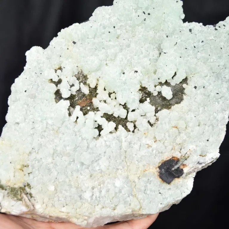 Prehnite With Babingtonite And Quartz Crystals - Image 4