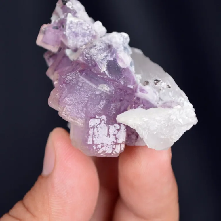 Fluorite With Quartz And Apatite Crystals - Image 2