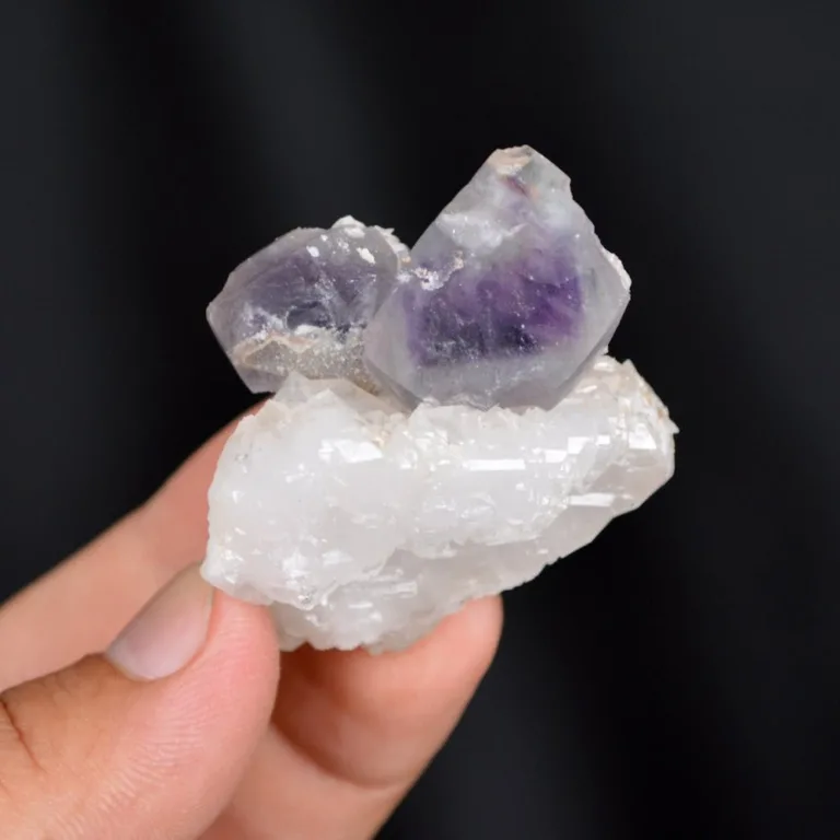 Fluorite With Quartz And Calcite Crystals - Image 2