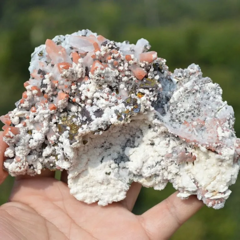 Red Quartz With Chalcopyrite, Dolomite Crystals - Image 3