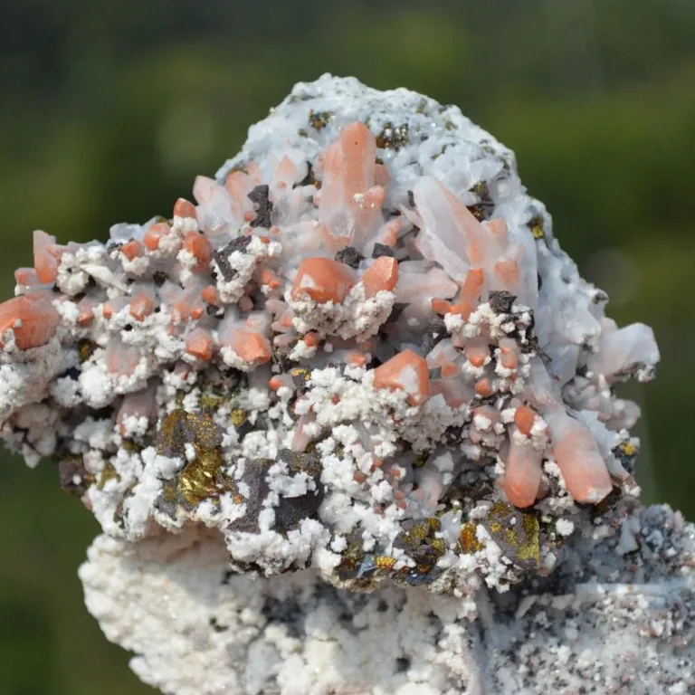 Red Quartz With Chalcopyrite, Dolomite Crystals - Image 4
