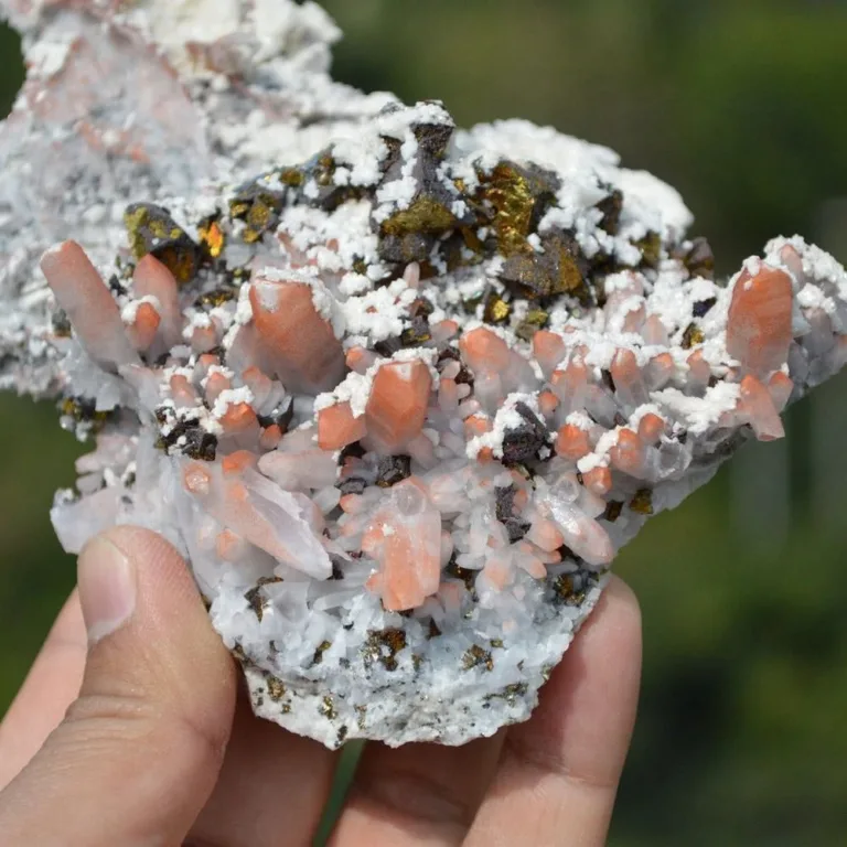 Red Quartz With Chalcopyrite, Dolomite Crystals - Image 5
