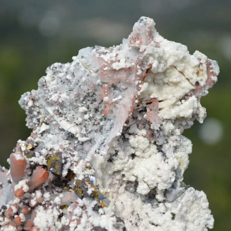 Red Quartz With Chalcopyrite, Dolomite Crystals - Image 6