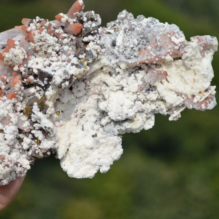 Red Quartz With Chalcopyrite, Dolomite Crystals - Image 8