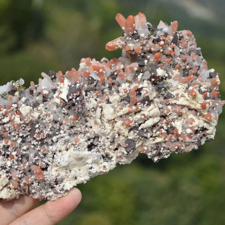 Red Quartz With Chalcopyrite, Dolomite Crystals - Image 4