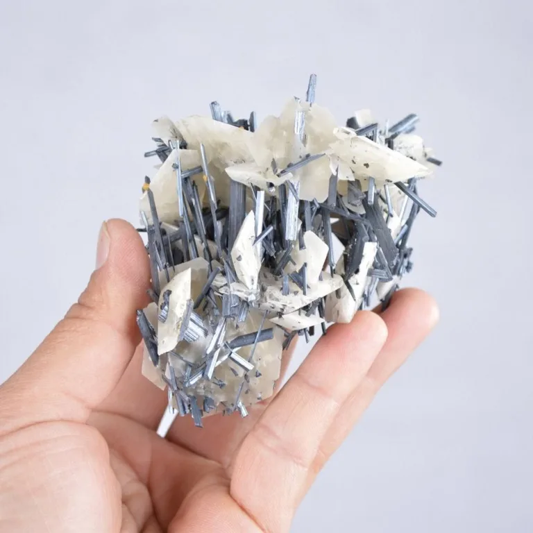Stibnite With Calcite Crystals - Image 2