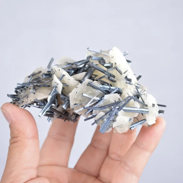 Stibnite With Calcite Crystals - Image 9