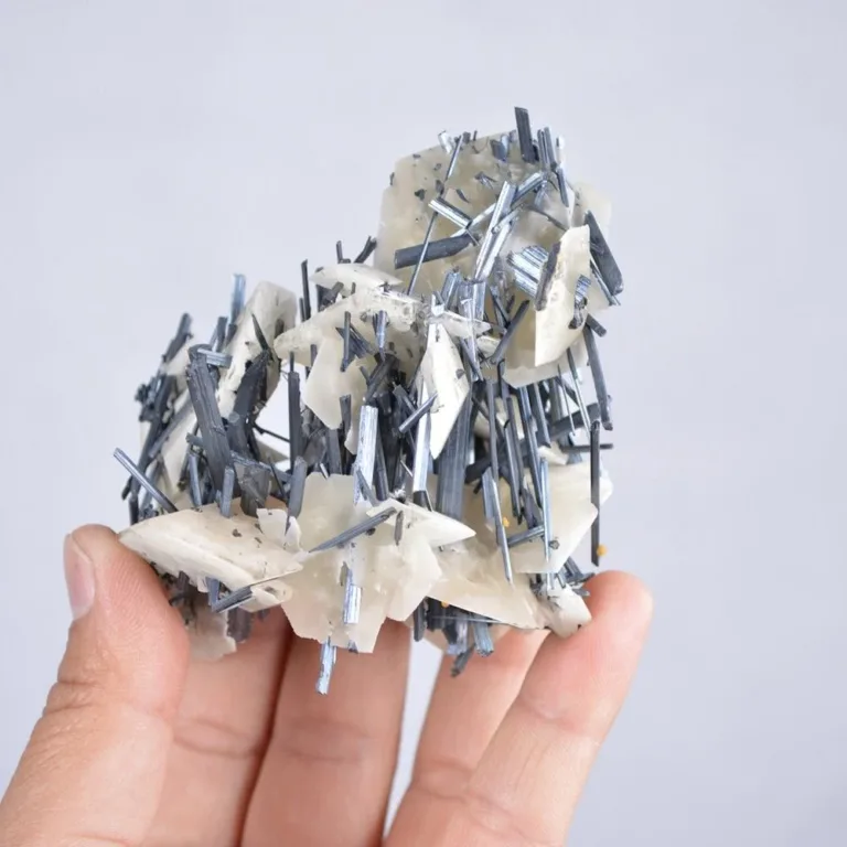Stibnite With Calcite Crystals - Image 10