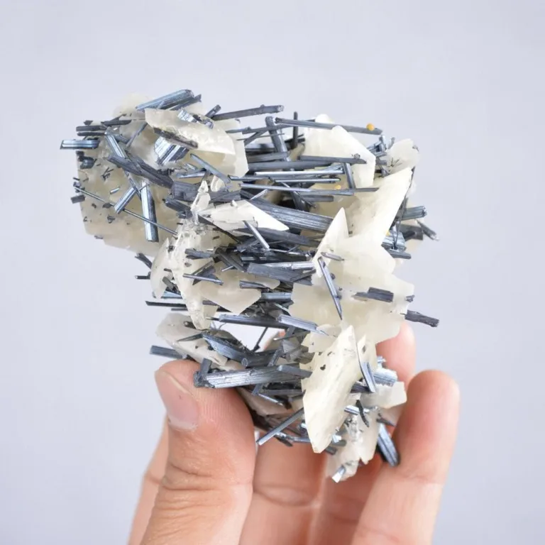 Stibnite With Calcite Crystals - Image 11