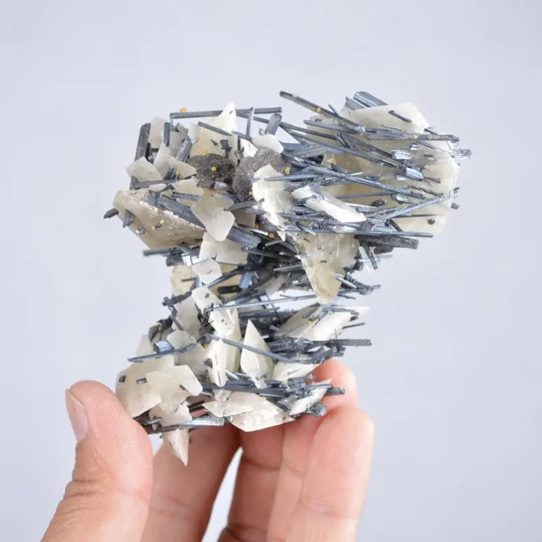 Stibnite With Calcite Crystals - Image 12