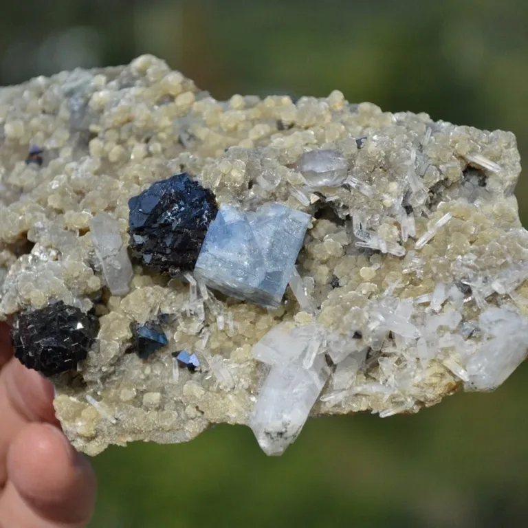 Bismuthinite Inside Fluorite With Christophite, Quartz, Arsenopyrite, Mica Crystals (Floater) - Image 5