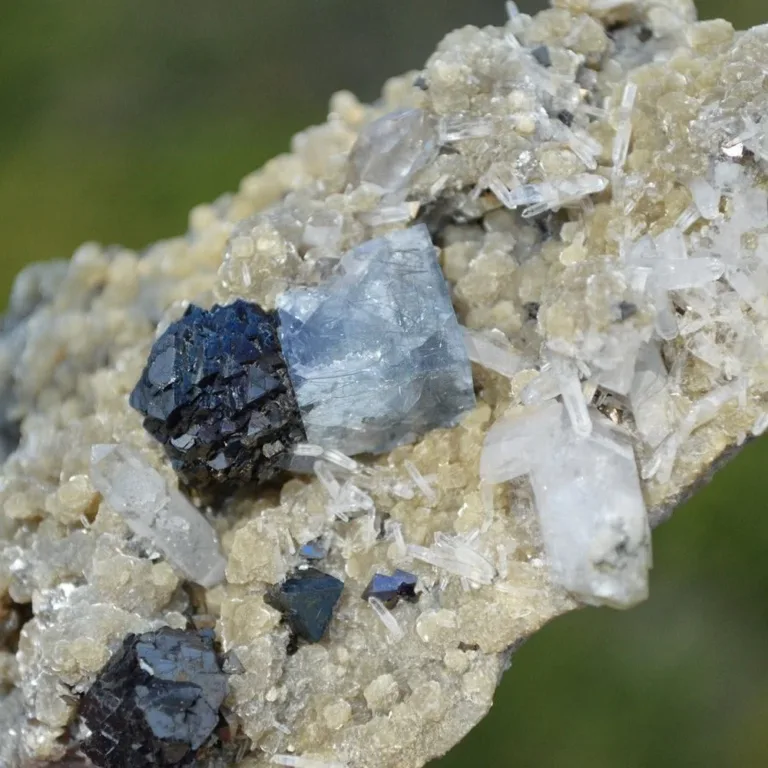 Bismuthinite Inside Fluorite With Christophite, Quartz, Arsenopyrite, Mica Crystals (Floater) - Image 7