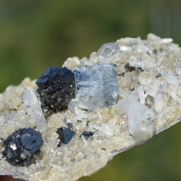 Bismuthinite Inside Fluorite With Christophite, Quartz, Arsenopyrite, Mica Crystals (Floater) - Image 10