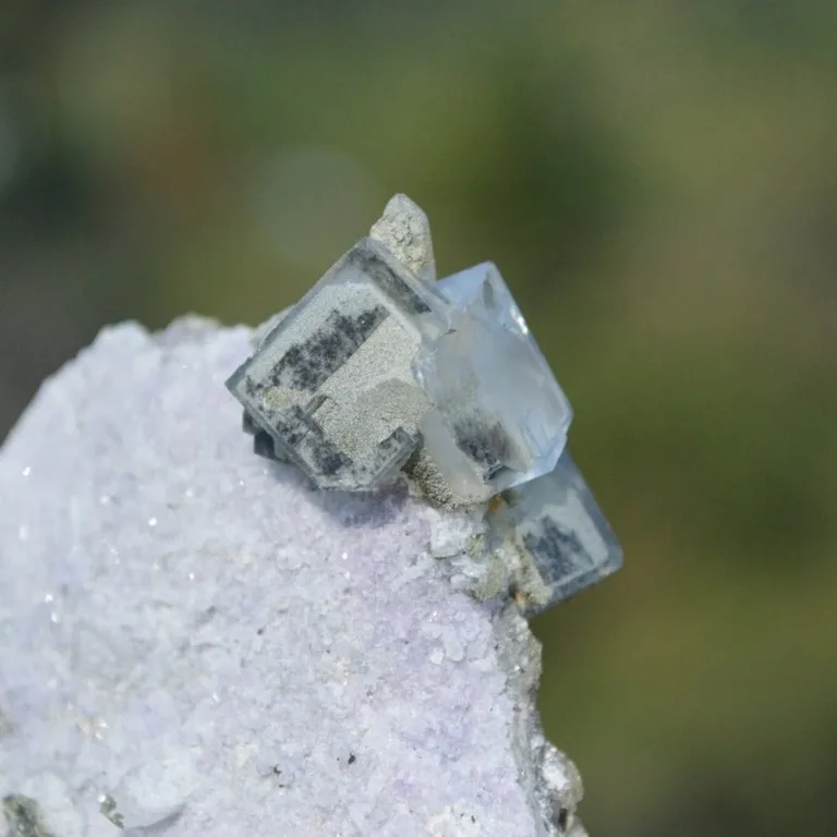 Bismuthinite Inside Fluorite With Christophite, Quartz, Arsenopyrite, Mica Crystals (Floater) - Image 11