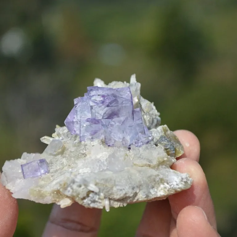 Fluorite With Quartz, Arsenopyrite, Mica Crystals (Floater) - Image 6