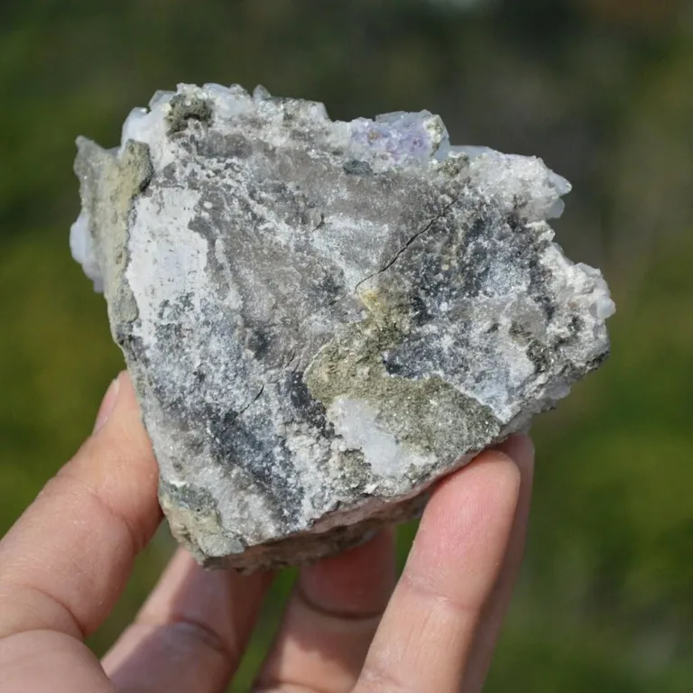Fluorite With Quartz, Arsenopyrite Crystals (Floater) - Image 6