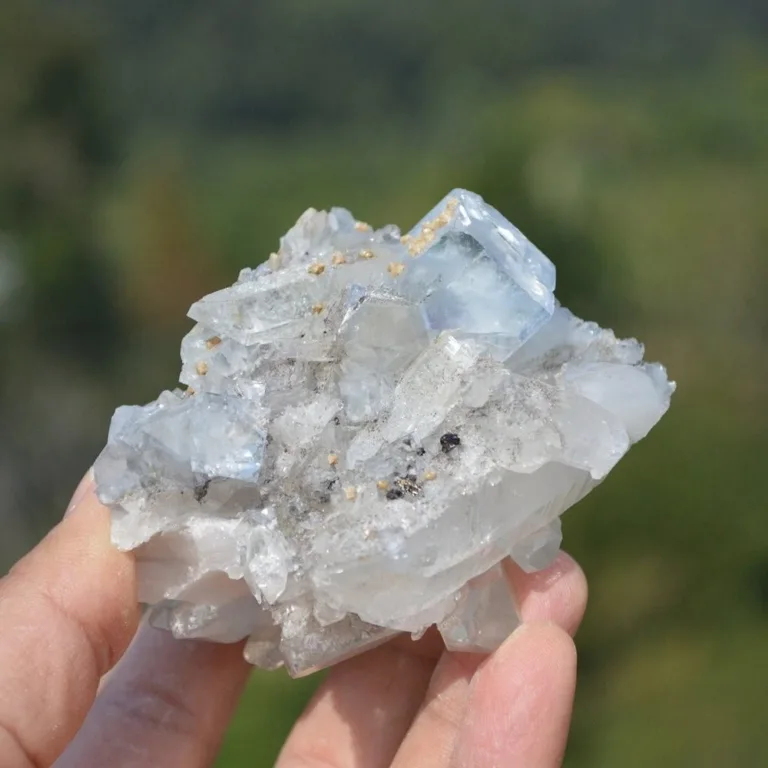 Fluorite With Quartz, Dolomite, Arsenopyrite Crystals - Image 7