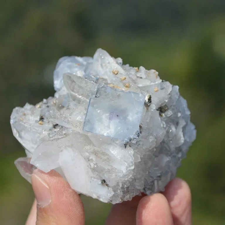 Fluorite With Quartz, Dolomite, Arsenopyrite Crystals - Image 9