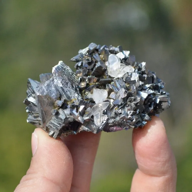 Fluorite With Quartz, Arsenopyrite Crystals - Image 3