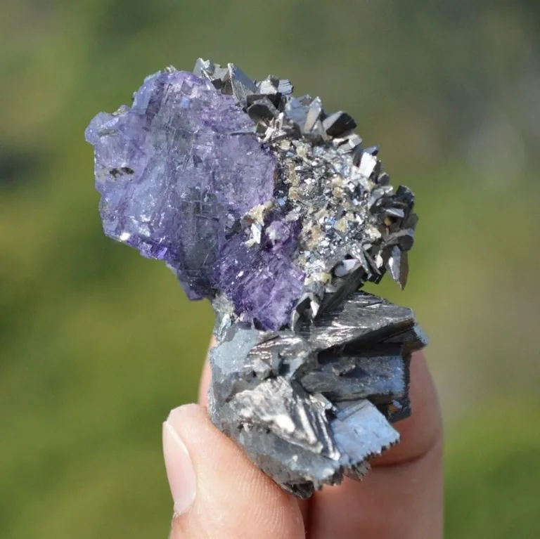 Fluorite With Quartz, Arsenopyrite Crystals - Image 5