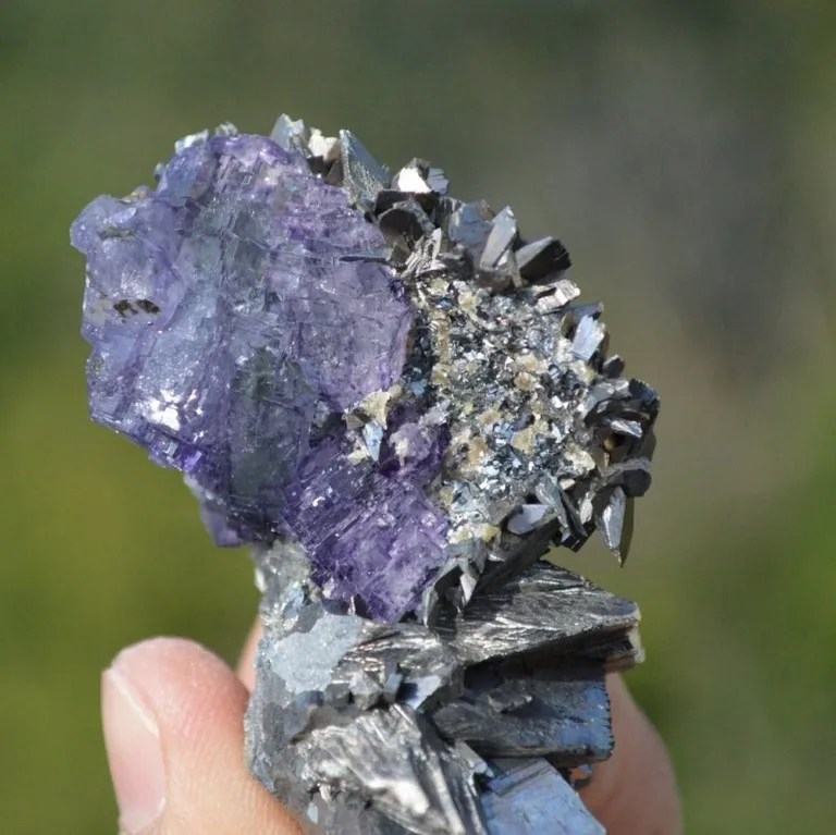 Fluorite With Quartz, Arsenopyrite Crystals - Image 7