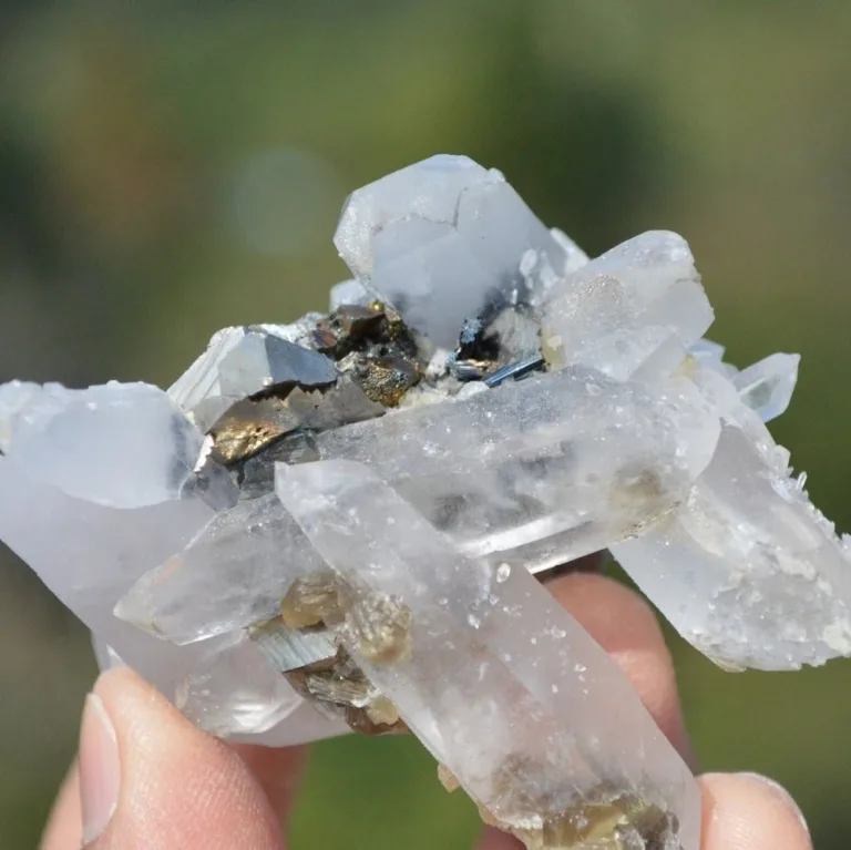 Quartz With Arsenopyrite, Bournonite, Mica Crystals (Floater) - Image 9