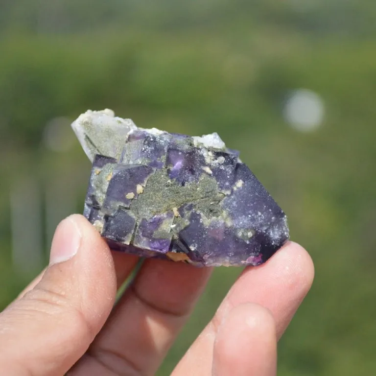 Fluorite With Quartz, Mica Crystals - Image 3