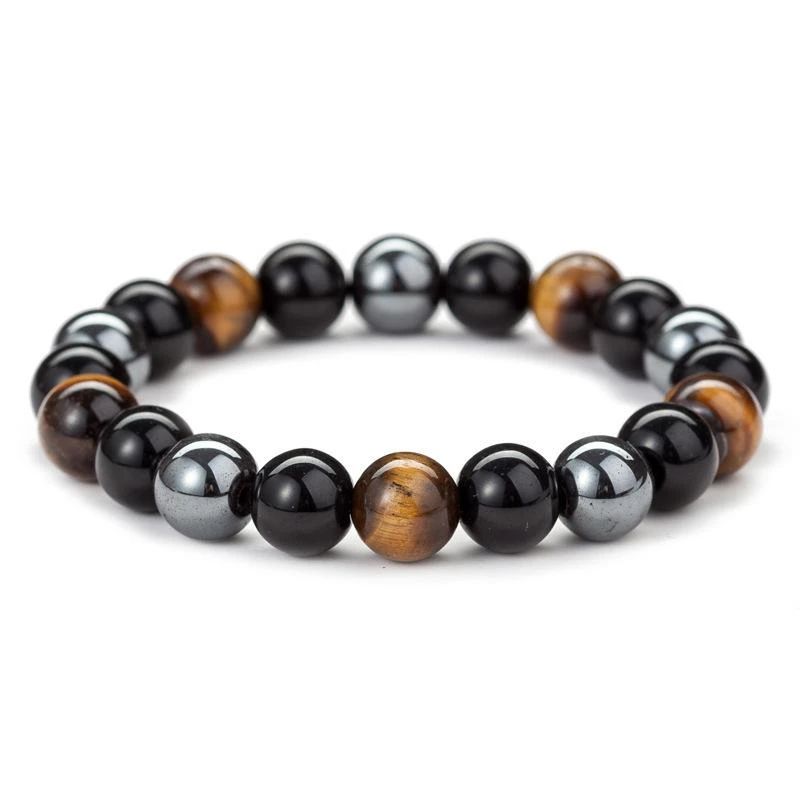 Triple Protection Bracelet - Tiger’s Eye, Obsidian, Hematite - Image 6
