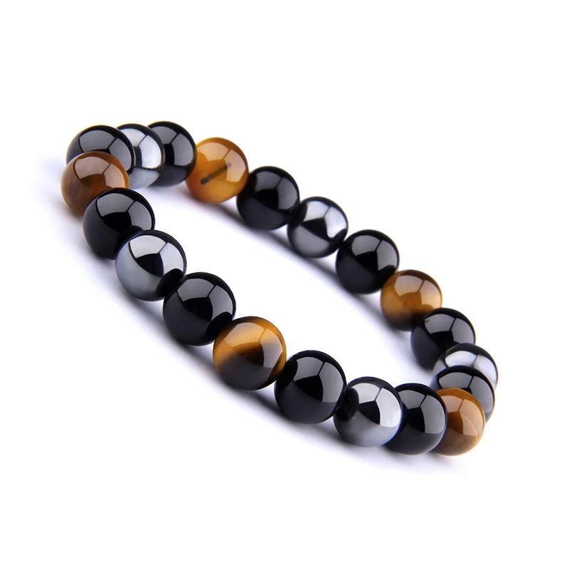 Triple Protection Bracelet - Tiger’s Eye, Obsidian, Hematite - Image 11