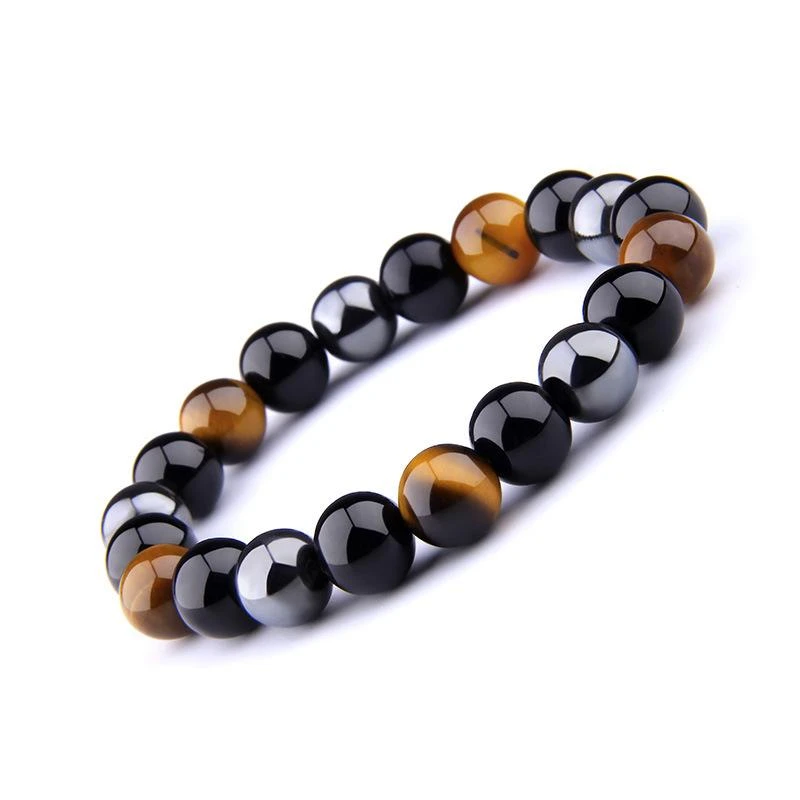 Triple Protection Bracelet - Tiger’s Eye, Obsidian, Hematite - Image 13